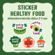 สติกเกอร์สำหรับแปะอาหารเพื่อสุขภาพ Sticker Healthy Food มี 5 แบบ หลายขนาด