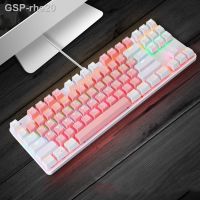 แฟชั่น61 Rhe20 Teclado Mecânico Do Jogo 87 Teclas Klw Azul Interruptor Anti-Fantasma Com Luz De Fundo Prendido Para O Computador Portátil Gamer