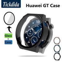 กระจกนิรภัย + เคสสำหรับ Huawei Watch GT 3 Pro 46Mm,กรอบป้องกันหน้าจอเคสกันกระแทกสำหรับ Huawei GT 3 46Mm GT3 42Mm