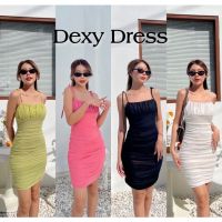 เดรสสายเดี่ยวผูกไหล่✨Dexy Dress✨ผ้าซีทรูมีซับในสายผูกปรับได้ ป้ายINTUON