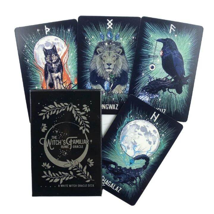 HOT!! Witch'S Familiar Runic Oracle 24 Card Indie Tarot Deck Runes Rune ...