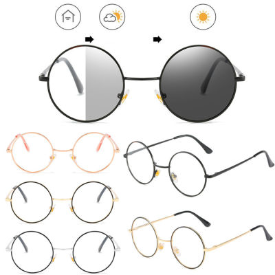วันดวงอาทิตย์โฟโตโครมิกผู้หญิงทรงกลมแว่นตากันแดดแบบโฟโต้โครมิคเปลี่ยนสีแว่นโพลารอยด์
