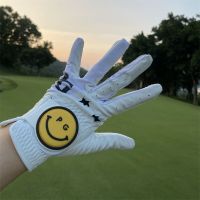 South Korea PG smiling face golf gloves AB style thick PU fabric non-slip wear-resistant two packs a pair new J.LINDEBERG DESCENTE PEARLY GATES ANEW FootJoyˉ MALBON Uniqlo