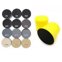 2 Inch Hand Sanding Block Polishing Pad Abrasive Tools 50 Pcs Hook Loop Attachment with Sandpaper Wet &amp; Dry for Gringing Wooden Power Sanders