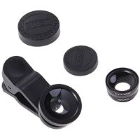 Portable 3 In1 Fish Eye Camera Mobile Phone Lens for Smartphone Wide Angle Fisheye Lens Clip Macro Telephone Android Accessoires Smartphone Lenses