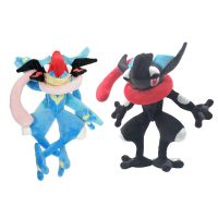 [HOT ZHLSWKCXKLKWHG 543] Froakie Greninja ตุ๊กตาตุ๊กตาสีฟ้าสีดำเย็นกบนินจายัดไส้ของเล่นของขวัญคริสต์มาสสำหรับเด็กเด็ก