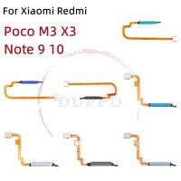 เครื่องสแกนลายนิ้วมือสําหรับ Xiaomi Redmi Note 9 10 Pro 9s Poco X3 Pro M3 ปุ่มโฮมเมนูลายนิ้วมือกลับคีย์เซนเซอร์ Flex Cable