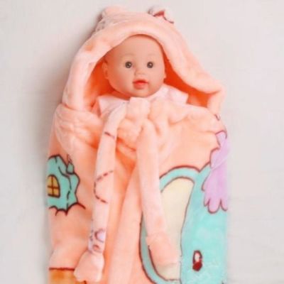 BM ผ้าห่มห่อเด็กทารกแรกเกิดหนาป้องกัน-ตกใจถุงนอนผ้าห่มอุ้มฤดูใบไม้ร่วงและฤดูหนาวบวกกระโดดขนแกะเด็กออก Poncho เสื้อฝน