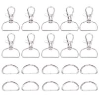 60Pcs Swivel Snap Hooks And D Rings For Lanyard And Sewing Projects (1 inch Inside Width)