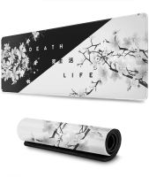 ❃✁◊ Black and White Cherry Blossom Mousepad Custom Home Computer Keyboard Pad Desk Mat Laptop Soft Anti-slip Table Mat XXL Mouse pad