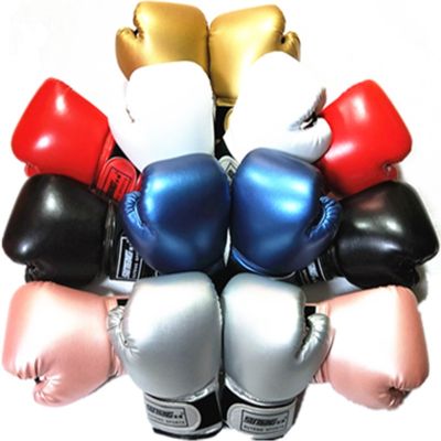 2pcs Muay Thai Competition Glove PU Leather Sponge Boxing Training Mitts Professional Breathable for Kids for Children Training
