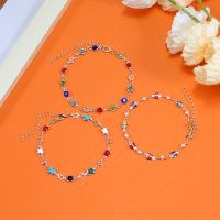 【JH】 European and cross-border new creative butterfly anklet temperament tassel female light luxury fashion rhinestone ankle chain