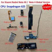 Original Front Back Camera Power Volume Flex Cable Charge board For Xiaomi Redmi Note 4X Note4 SIM Holder Mainboard fingerprint