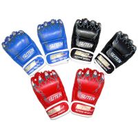 Claws Printed Half Fingers Sparring Boxing MMA Muay Thai Gloves Sanda Bag Punch Training Mitts Kickboxing Gear Equipment EO