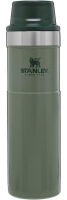 Stanley Classic Trigger Action Travel Mug 12, 16, 20 oz – Hot &amp; Cold Thermos – Double Wall Vacuum Insulated Tumbler for Coffee, Tea &amp; Drinks – BPA Free Stainless-Steel Hammertone Green 20oz