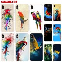 ₪❁✕ Soft Case For iPhone 13 12 11 Pro X XS Max XR 6 7 8 G Plus SE 2020 Mini Cover Parrot Art