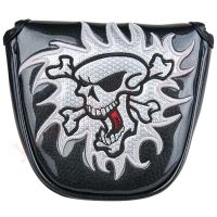 ❐✑ↂ Golf Club Cover New Skull Putter Cap Cover Semicircular Ball Head Protective Cover High Quality Magnet Single Buckle