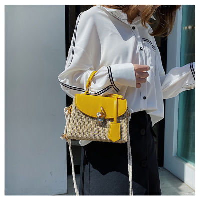 Fashion Rattan Shoulder Bags Womens Designer Handbags Luxury Wicker Woven Crossbody Bag Summer Beach Straw Bag Lady Small Totes