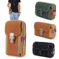 Tas Ponsel Tahan Air Kanvas Universal untuk Samsung/iPhone/Huawei/HTC/LG/Xiaomi Casing Dompet Sabuk Kantong Penutup Dompet Koin