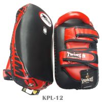 Twins special Curved Kick Pads KPL-12  Black Red  ( S,M,L) Genuine leather MMA K1 เป้าเตะแบบโค้ง ทวินส์สเปเชียล ดำ-แดง หนังแท้ สำหรับเทรนเนอร์ ในการฝึกซ้อมนักมวย