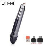 卍▼♝ UTHAI DB10 New 3rd generation 4th generation pen mouse wireless handwriting laser pen mouse personality 2.4G mouse