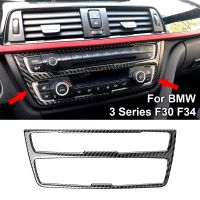 For BMW F30 F34 3 Series Accessories Car Interior Real Carbon Fiber Air Conditioning CD Console Panel Cover Trim Car Styling