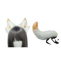 Lolita Fox Tail with Snap Buckle and Plush Furry Headband Cosplay Carnival Party Christmas Gift Halloween Costume 101A
