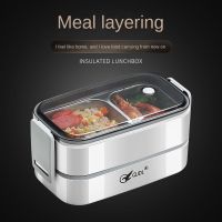 hot【cw】 304 stainless steel lunch box for Adults Kids School Office 1/2 Layers Microwavable portable Grids bento Food Storage Containers