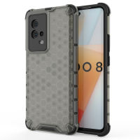 Vivo iQOO 8 Case, RUILEAN Honeycomb Box PC + TPU Translucent Case Cover for Vivo iQOO 8