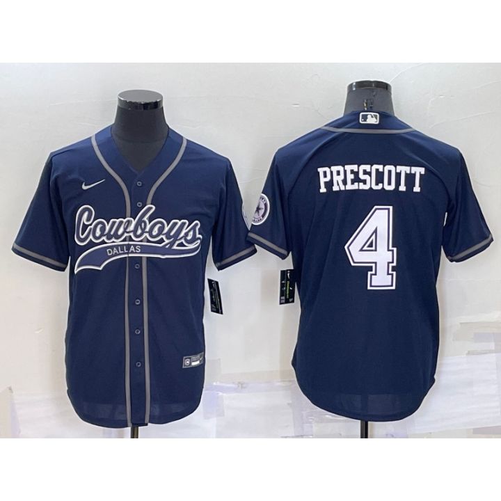 embroidery NFL Dallas Cowboys #4 DAK PRESCOTT #7 DIGGS #88 LAMB #11 PARSONS  Navy Blue Baseball Jersey