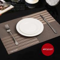 [HOT ZEXKLIOALQAQ 529] 45X30CM กันลื่นฉนวนกันความร้อน Placemat คุณภาพพีวีซีตาราง Placemat เสื่ออาหารค่ำขนาดใหญ่ชุด4ชิ้นตารางเสื่อแฟชั่นสไตล์เสื่อรับประทานอาหาร