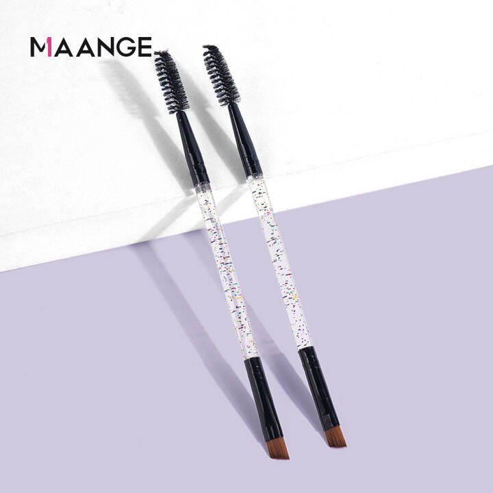 MAANGE DoubleEnded Eyebrow Brush With Crystal Handle, Easy To Hold And Grasp Powder, Strong And