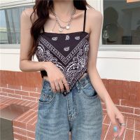 Women tube tops Fashion Satin Tie Back Knot Spaghetti Straps Cami Sling Bandana Crop Top Backless