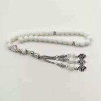 Tasbih Musulmano In Ceramica Bianca Misbaha 33 Perline Braccialetto Arabo Preghiera Perline Accessori Moda Islamica