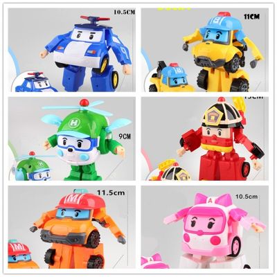 ZZOOI 6pcs/Set Korea Toys Poli Robocar Transformation Robot Toys Car Model Anime Action Figure Toys For Children Christmas Gift