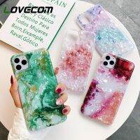 LOVECOM INS เคสโทรศัพท์ภาพดอกไม้,เคสเต็มรูปแบบนิ่มลายหินอ่อนมันวาวสำหรับ iPhone 14 13 12 11 Pro Max XR XS 7 8 Plus X Dream