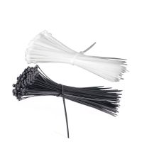 100PCS 3 X 80mm White/Black Milk Cable Wire Zip Ties Self Locking Nylon Cable Tie Width 1.8mm