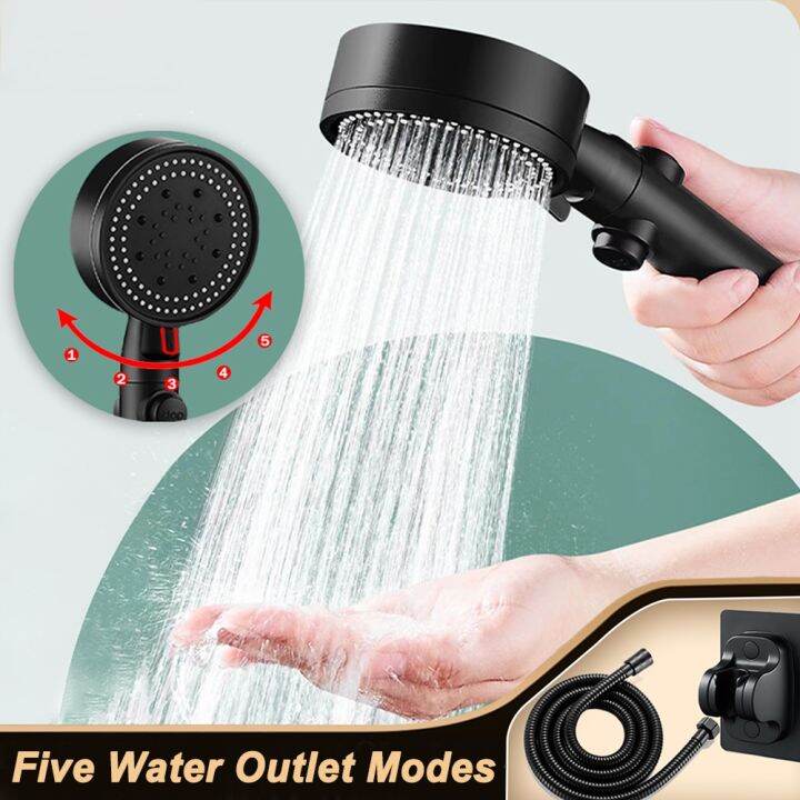3 in 1 Shower Head Set 5speed Booster Shower with Hose Bathroom Shower