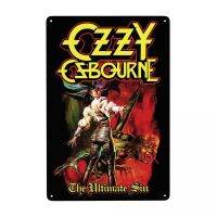 Ozzy Osbourne สหราชอาณาจักรร็อคเฮฟวีเมทัลนักร้องโลหะป้ายตกแต่งดีบุกอาคารสำนักงานบาร์คลับบาร์ผนังศิลปะตกแต่ง 20 * 30 ซม