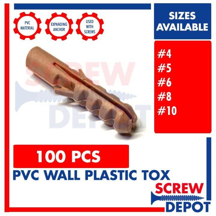 PVC TOX 4 5 6 8 10 12 Tox Wall Plug / Plastic Anchor / Expansion Screw