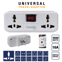 LUMIRA  Adapter Plug Universal Travel ปลั๊กแปลงขา มีสวิตซ์ ปิด-เปิด 3500วัตต์  รุ่น CH036