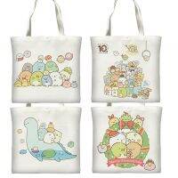 【CC】 Sumikko Gurashi Shopper Shoulder De Rhythm Manga Reusable Shopping Canvas Tote Supermarket