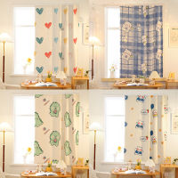 Cartoon magic tape curtain Blackout luxury warm and cold insulating thermal curtains short door window christmas Living room