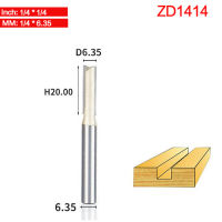 Tideway 1ชิ้น1/4 "ก้าน2ขลุ่ยตรงบิตเครื่องมืองานไม้เราเตอร์บิตสำหรับไม้ทังสเตนคาร์ไบด์ Endmill ตัด