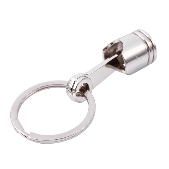 trendy-car-engine-piston-keyring-chain-keychain-key-fob-silver