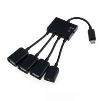 ♞✺ New Black 4 Port Micro USB Power Charging OTG HUB Cable For Smartphone Table Factory Price DropShipping 25