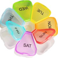 Pill Organizer Weekly 7 Day Pill Box Flower Colorful Shape Medicine Organizer Case Container Pill Holder for Travel Medicine  First Aid Storage