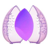 【CW】☏  1Pc Sponge Storage Makeup Blender Puff Holder Egg Shaped Rack Transparent Puffs Drying 2021