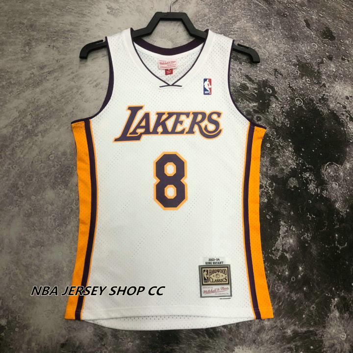 Men's Los Angeles Lakers Kobe Bryant #8 Mitchell & Ness White 2003-04 Hardwood  Classics Jersey
