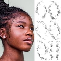 hot！【DT】✓❖  Baby Hair Edges with Bangs for Stickers Hairline Curly Temporary Makeup